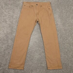 Levis Jeans Mens 32x30 Brown 505 Regular Straight Zip Fly Work Denim Pants